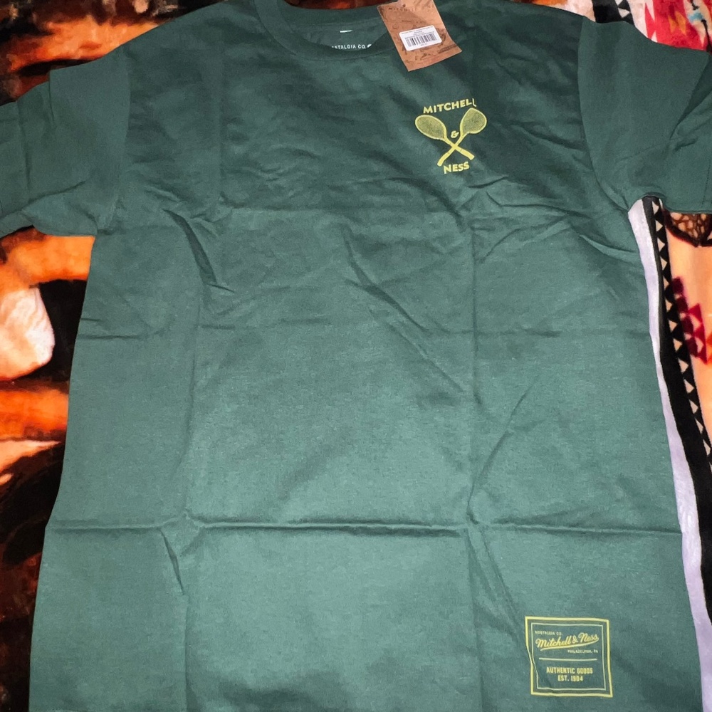Mitchell and ness green tennis shirt